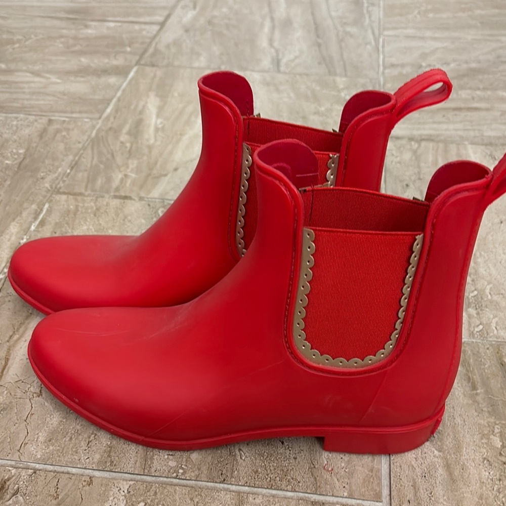 Red Women's Ankle Rain Boots